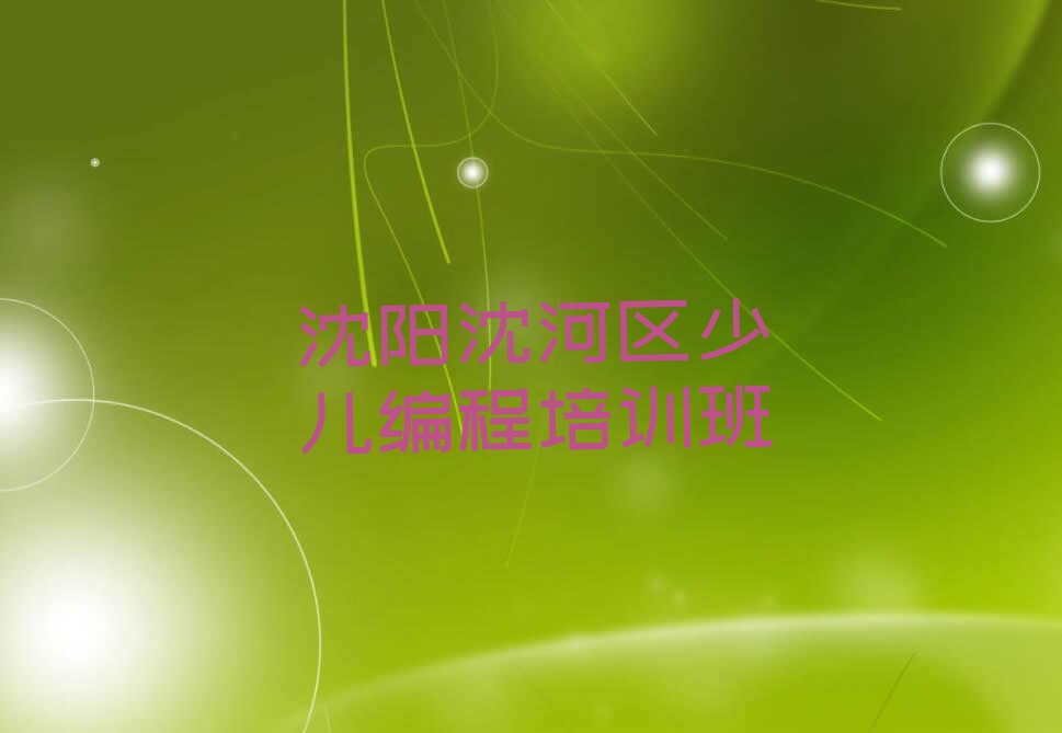 沈阳沈河区少儿编程培训班