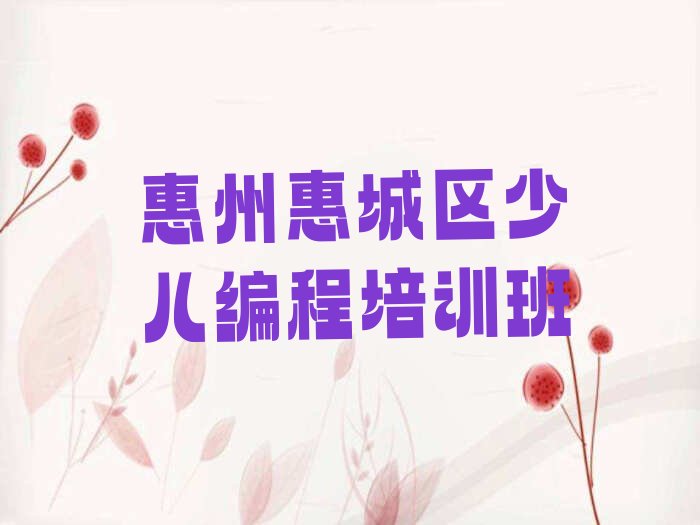 惠州惠城区少儿编程培训班