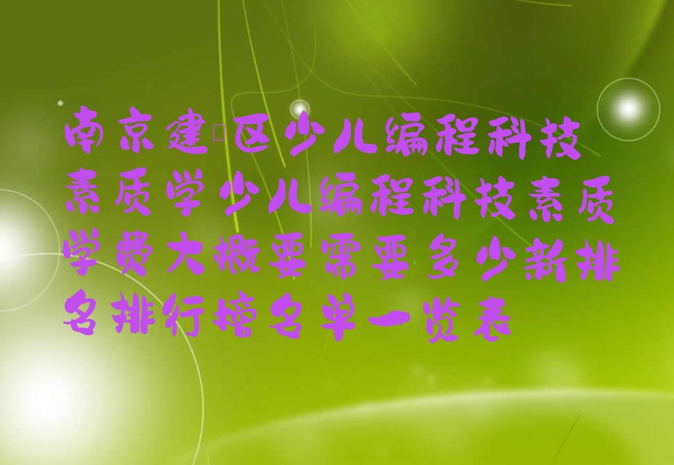 少儿编程科技素质