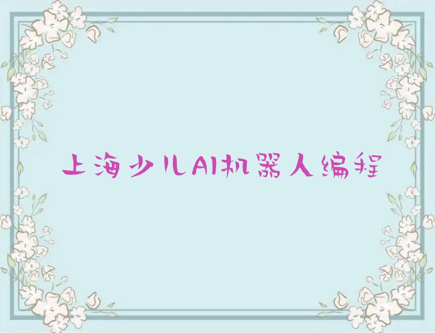 上海黄浦区少儿AI机器人编程培训学校