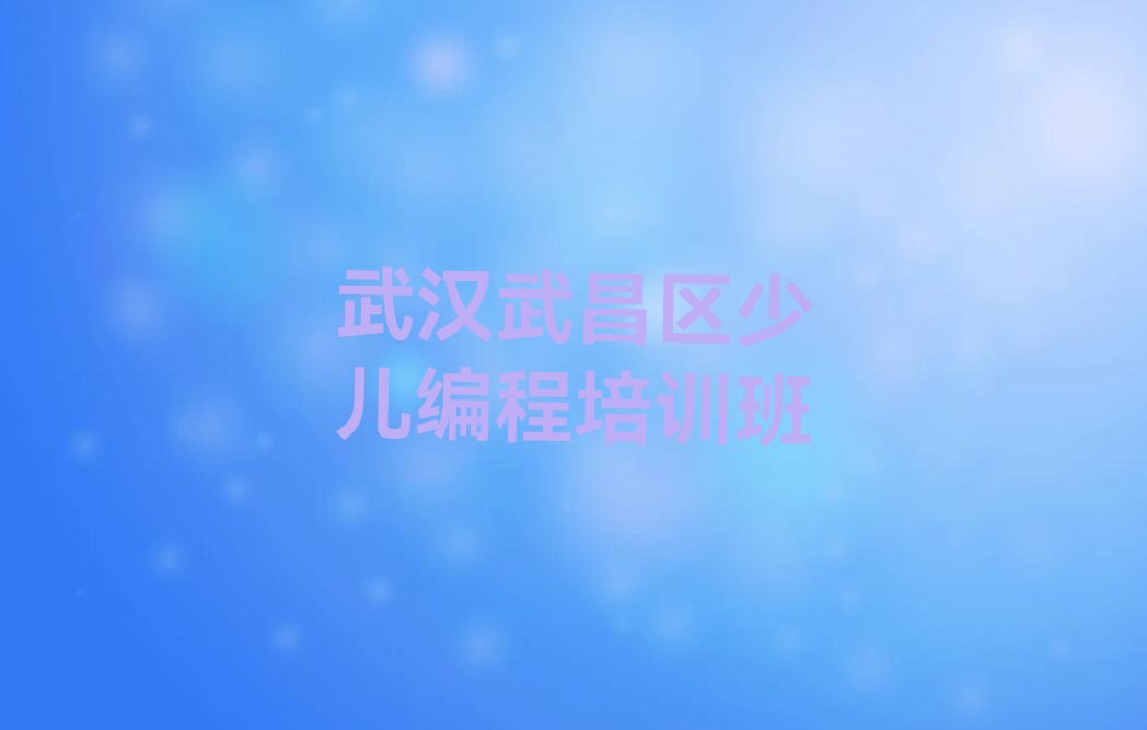 武汉武昌区少儿编程培训班