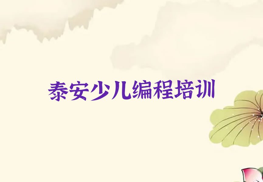 泰安泰山区少儿编程培训班