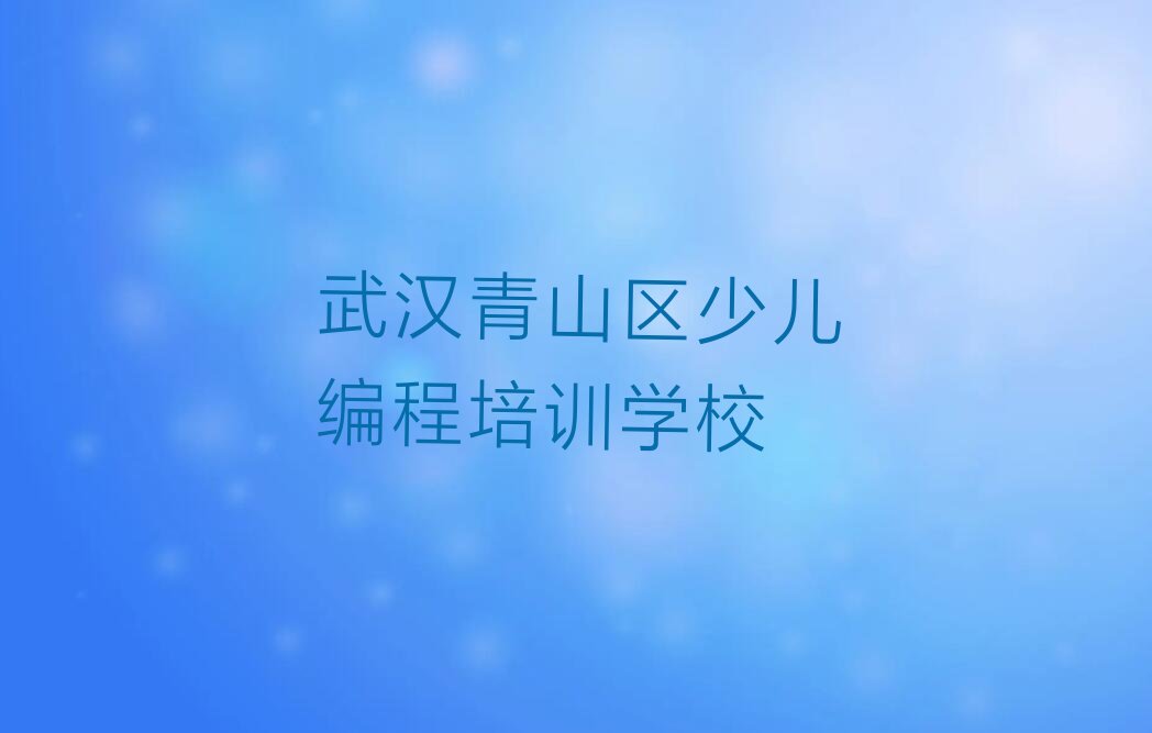 武汉青山区少儿编程培训学校