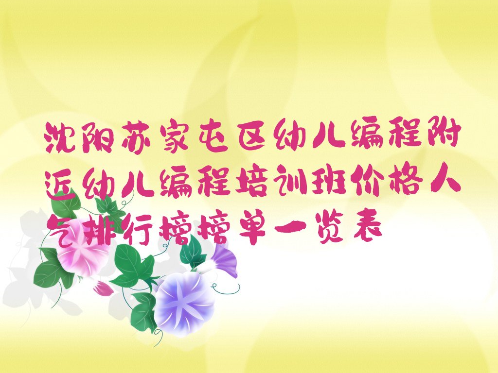 沈阳苏家屯区幼儿编程培训学校