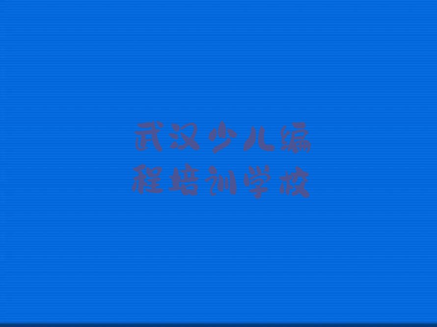 武汉少儿编程培训学校