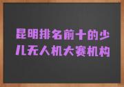昆明排名前十的少儿无人机大赛机构