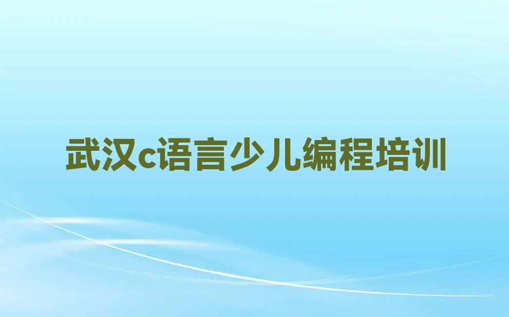 武汉江汉区万松街少儿编程培训学校