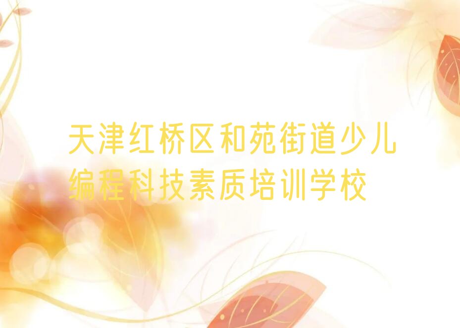 天津红桥区和苑街道少儿编程科技素质培训学校