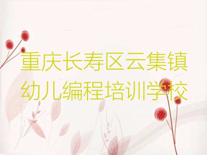 重庆长寿区云集镇幼儿编程培训学校