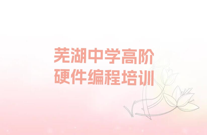十大2024年芜湖鸠江区中学高阶硬件编程冬季培训班哪个好排名名单一览排行榜排行榜