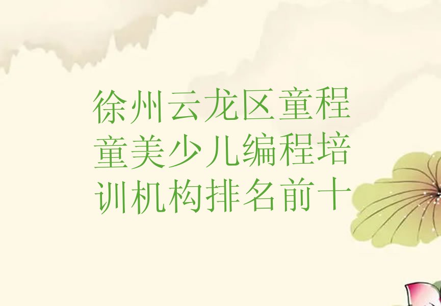 徐州少儿编程培训学校