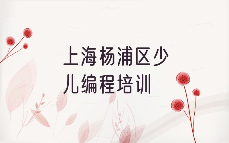 上海杨浦区少儿编程培训