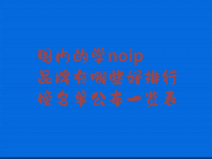 十大国内的学noip品牌有哪些好排行榜名单公布一览表排行榜