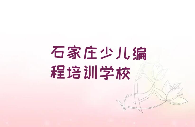 石家庄少儿编程培训学校