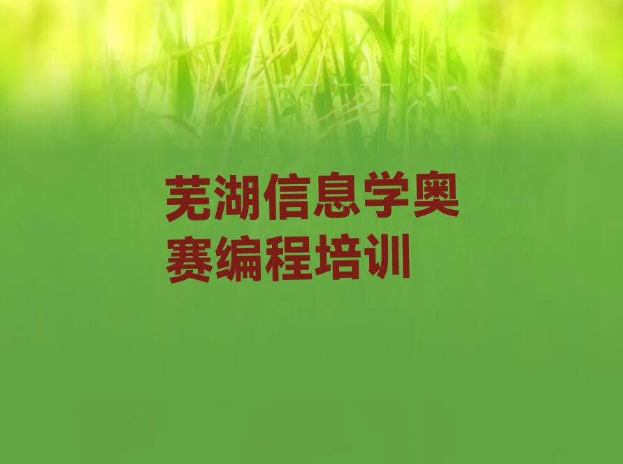 十大芜湖鸠江区信息学奥赛编程培训班在哪个网站找排行榜