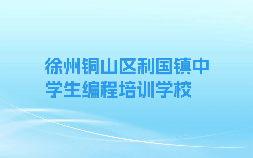 十大2024年徐州利国镇童程童美中学生编程培训班推荐名单精选一览排行榜排行榜