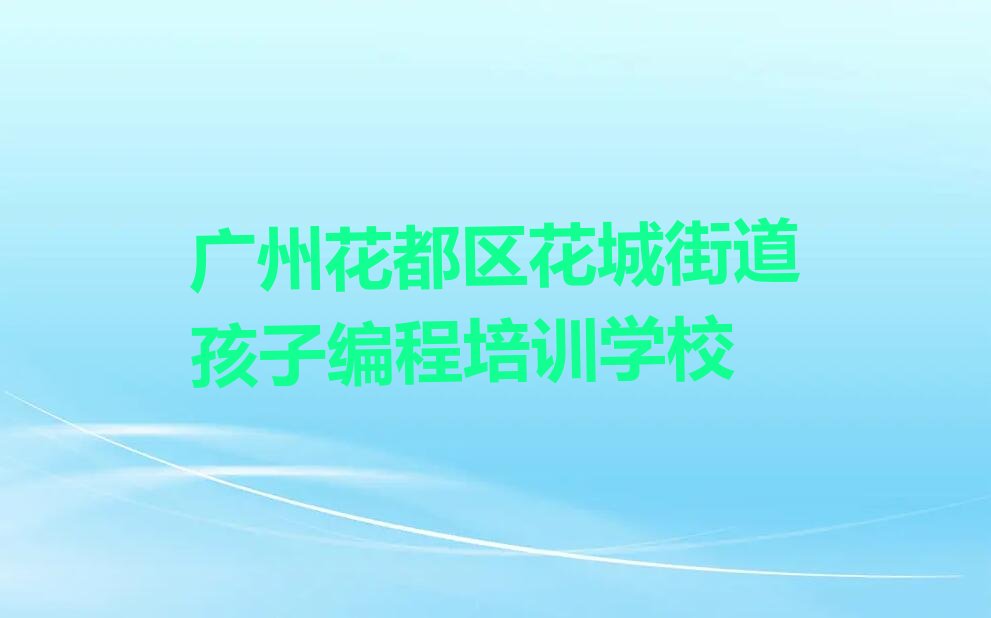 广州花都区花城街道孩子编程培训学校