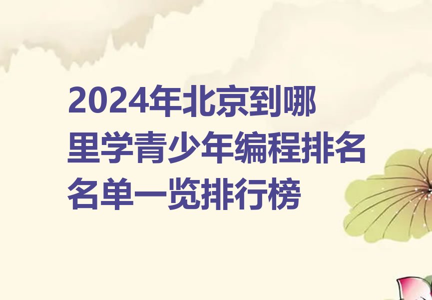 北京青少年编程培训学校