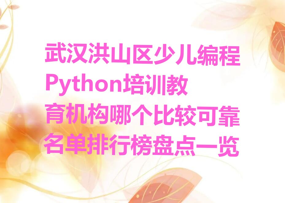 武汉洪山区天兴乡少儿编程培训学校