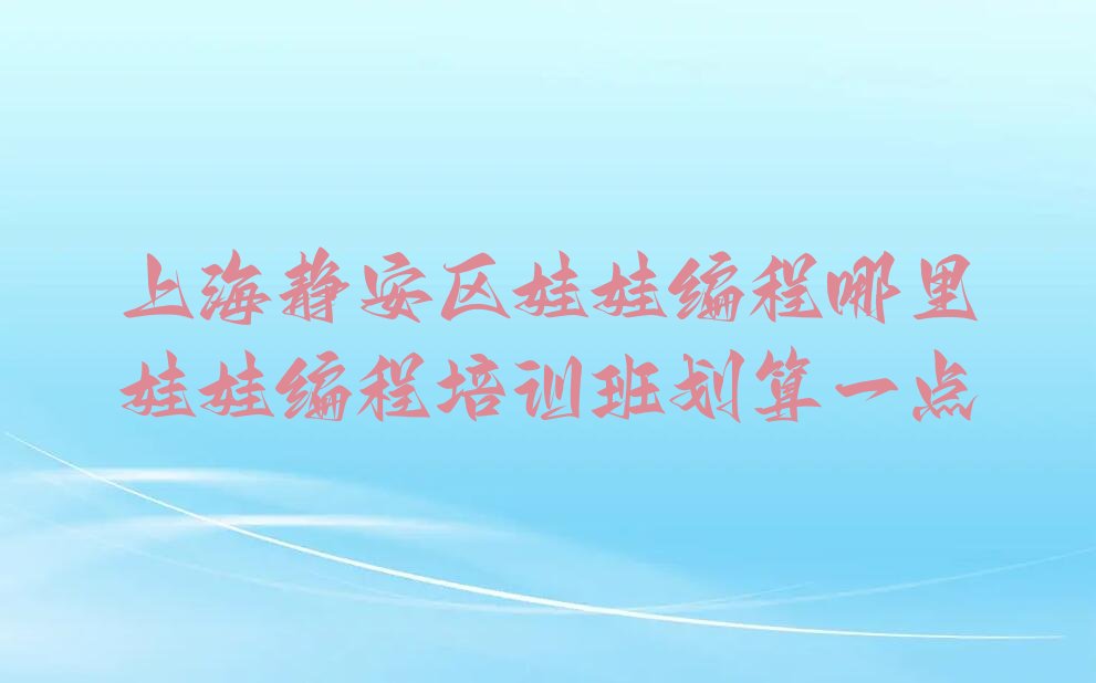 上海静安区少儿编程培训中心