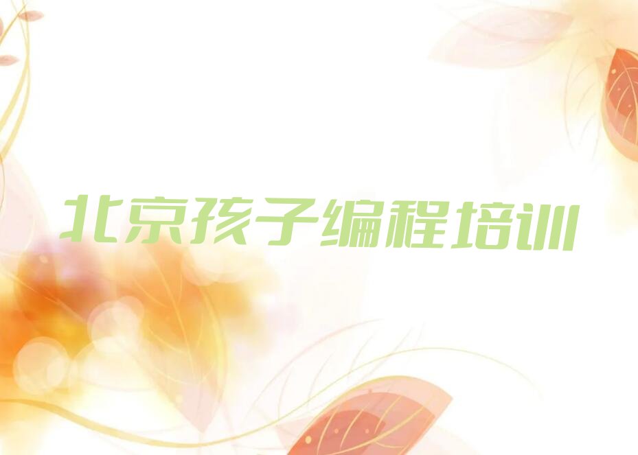 北京门头沟区少儿编程培训中心