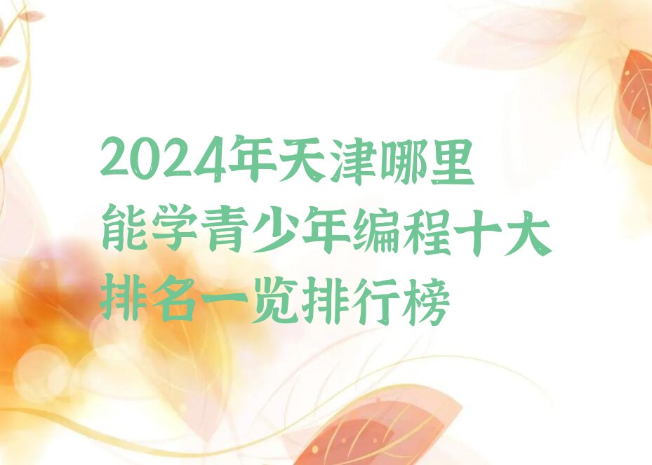 天津和平区少儿编程培训中心