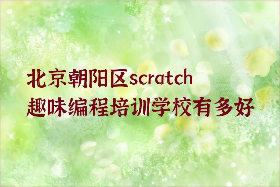 北京朝阳区少儿编程培训学校