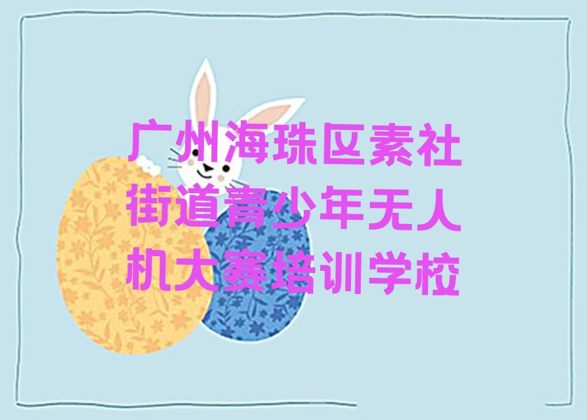 广州海珠区素社街道青少年无人机大赛培训学校