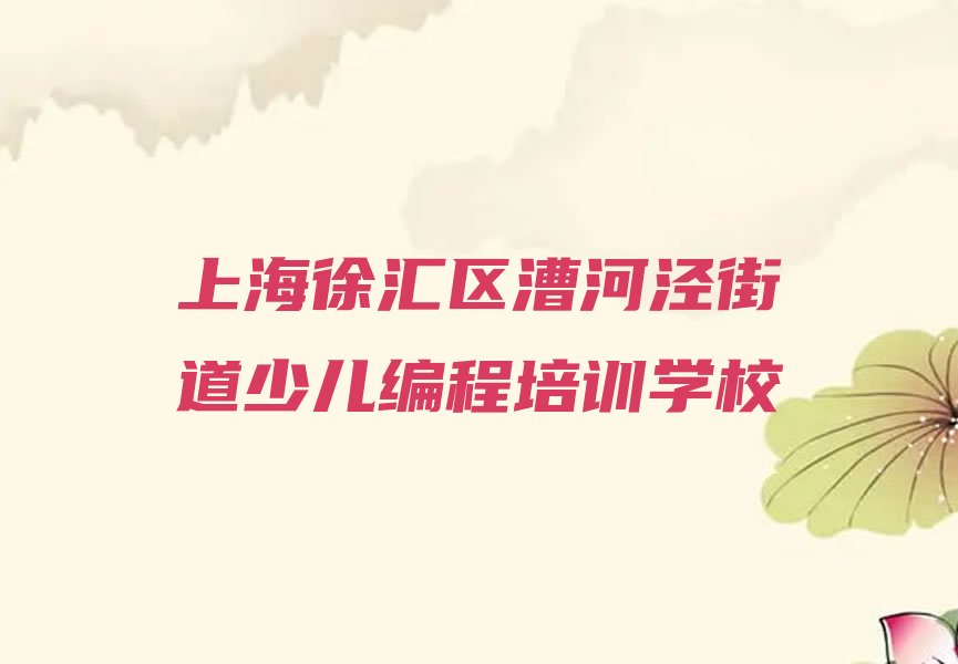 上海徐汇区漕河泾街道少儿编程培训学校