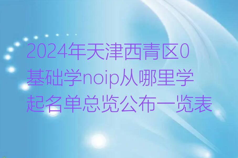 十大2024年天津西青区0基础学noip从哪里学起名单总览公布一览表排行榜