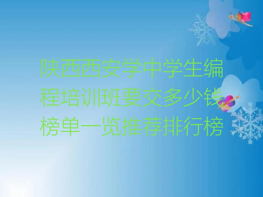 西安碑林区东关南街少儿编程培训学校
