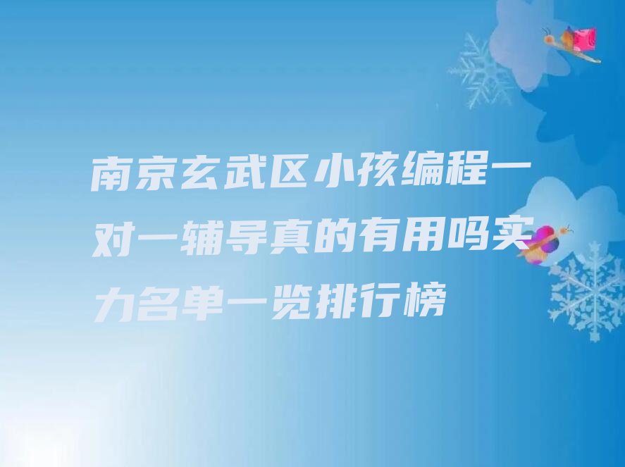 十大南京玄武区小孩编程一对一辅导真的有用吗实力名单一览排行榜排行榜