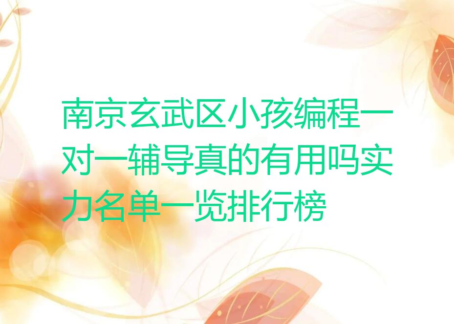 南京玄武区少儿编程培训中心