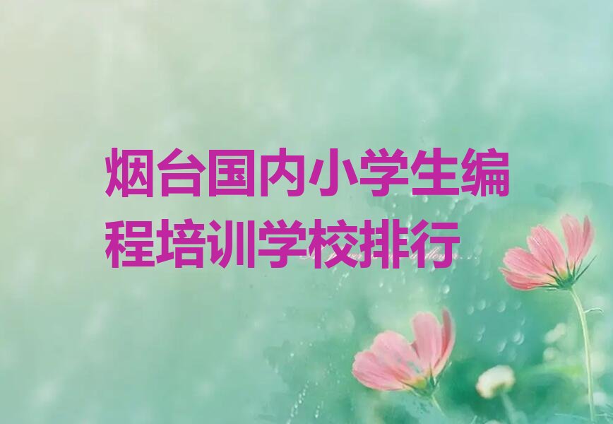 烟台蓬莱区少儿编程培训