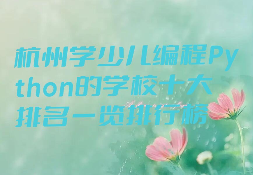 杭州萧山区少儿编程Python培训学校