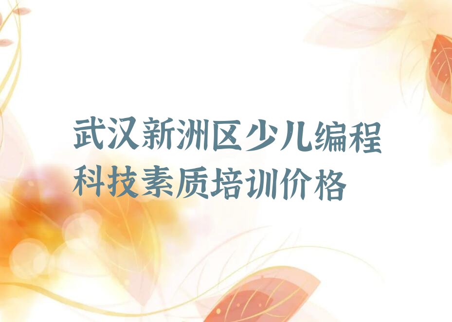 十大武汉新洲区少儿编程科技素质培训价格排行榜