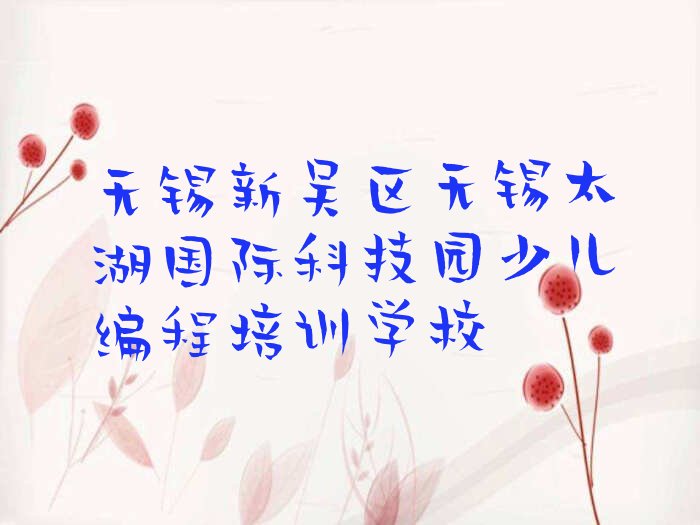 无锡新吴区无锡太湖国际科技园少儿编程培训学校