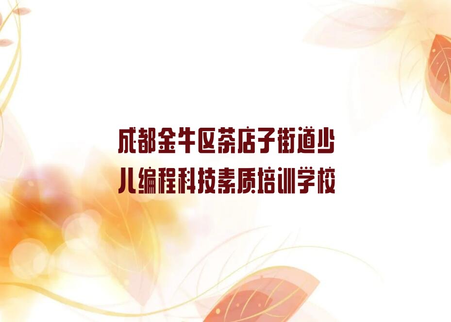 成都金牛区茶店子街道少儿编程科技素质培训学校