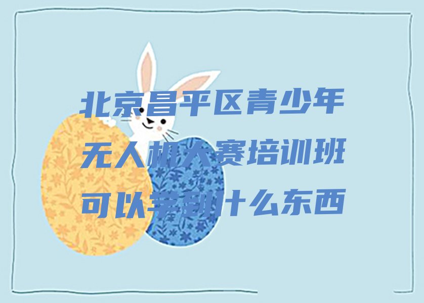 十大北京昌平区青少年无人机大赛培训班可以学到什么东西排行榜