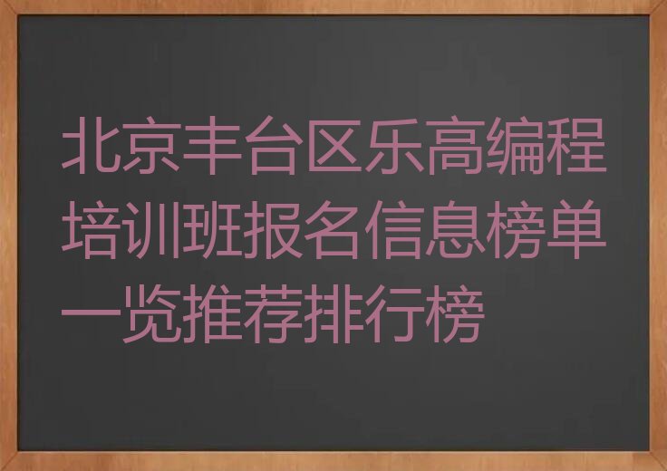 北京丰台区少儿编程培训