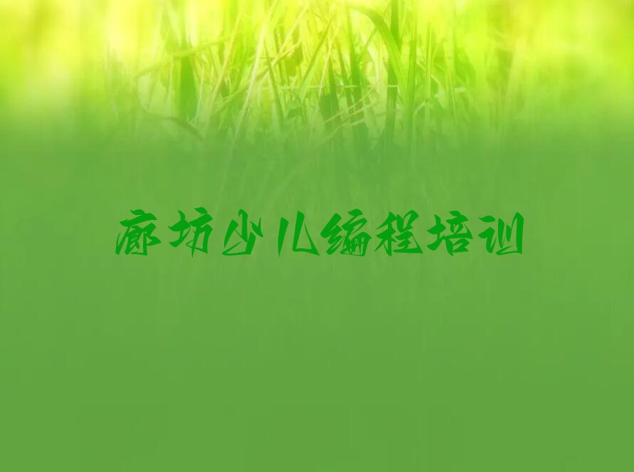 廊坊广阳区少儿编程培训班