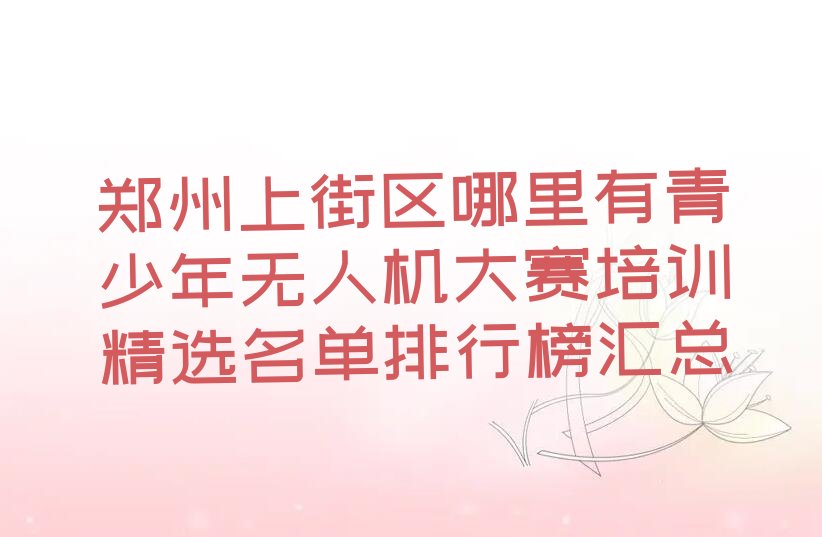 十大郑州上街区哪里有青少年无人机大赛培训精选名单排行榜汇总排行榜