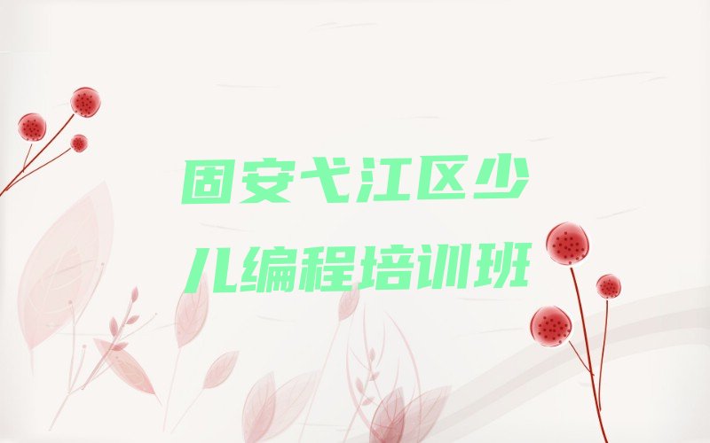 固安弋江区少儿编程培训班