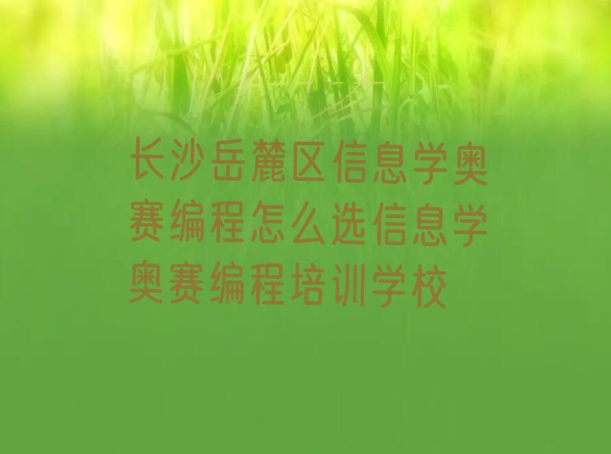 长沙岳麓区少儿编程培训学校