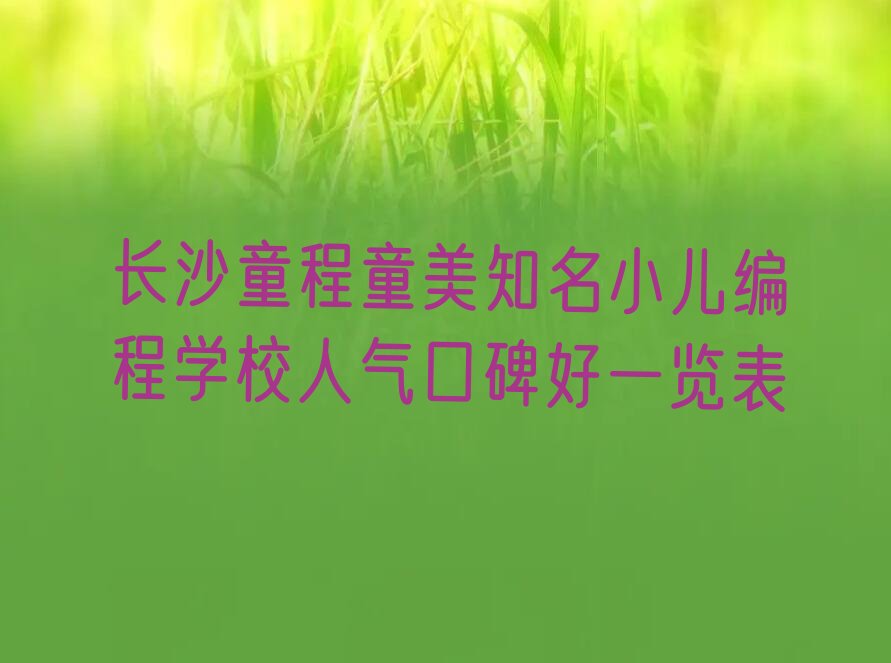 长沙少儿编程培训中心