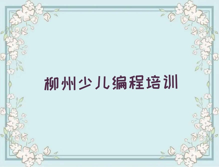 柳州柳南区潭西街道少儿编程培训学校