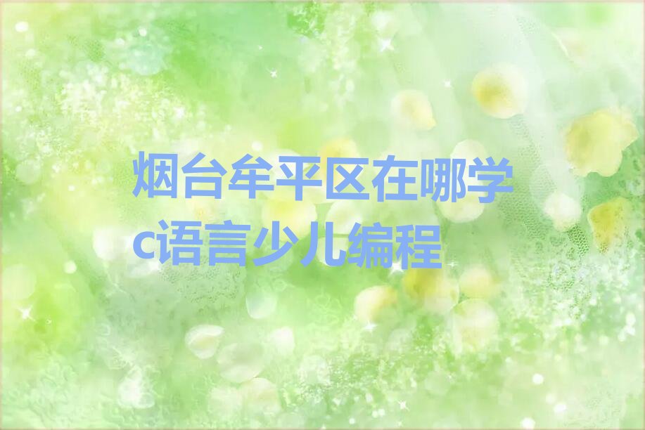 烟台牟平区少儿编程培训中心