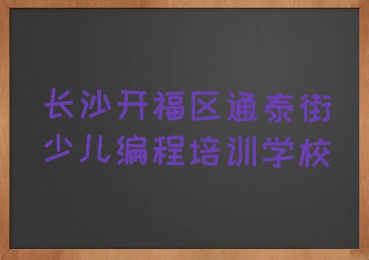 长沙开福区通泰街少儿编程培训学校