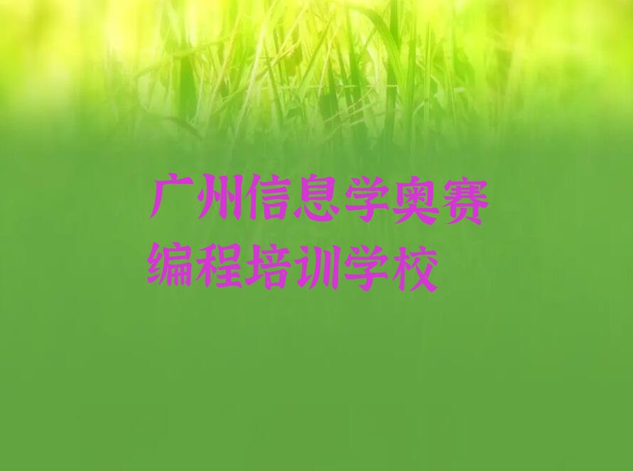 广州信息学奥赛编程培训学校