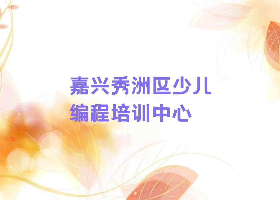 嘉兴秀洲区少儿编程培训中心